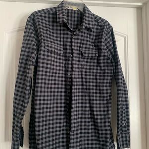 Claiborne black plaid button up shirt